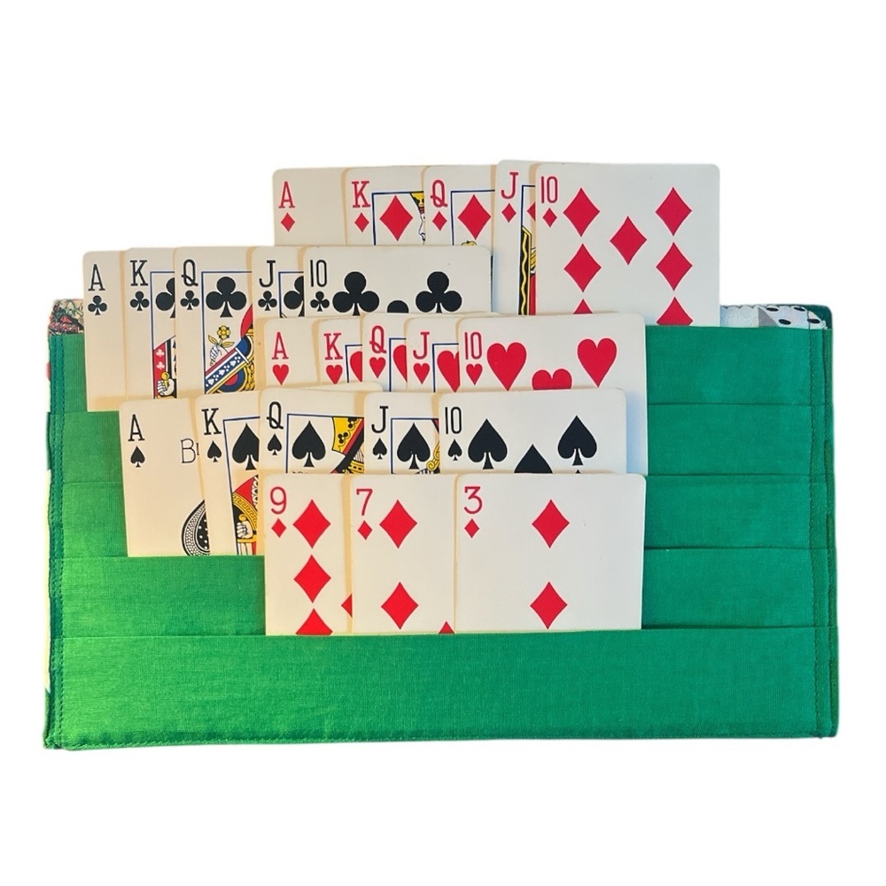 Hand Crafted Playing Card Holder 5 Pockets Card Caddy Bingo Pull Tab Holder